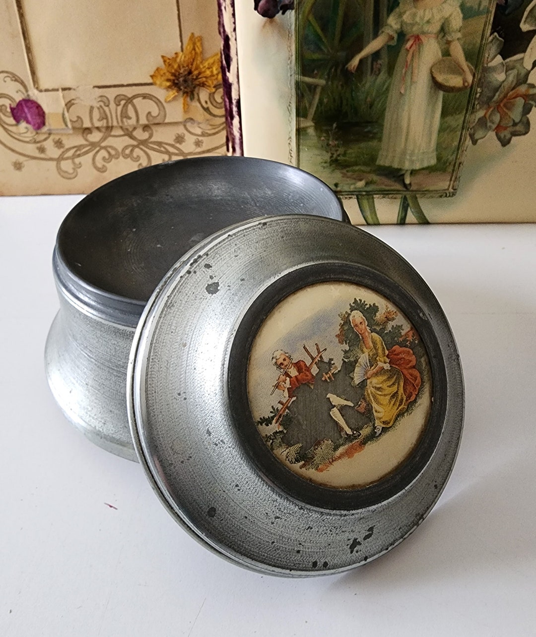 Antique Musical Powder Box Circa 40's. Jewelry Storage Etsy