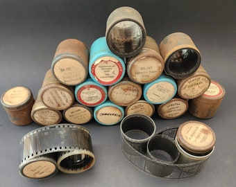 Vintage 35 mm Films. Rolls of Scientific Films in their original tins. Art Project. Diary. Collection