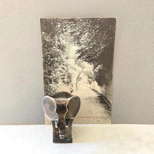 Vintage Metal Elephant Paperweight by Dansk Designs. Scandinavian Modernist Style. Miniature Sculpture