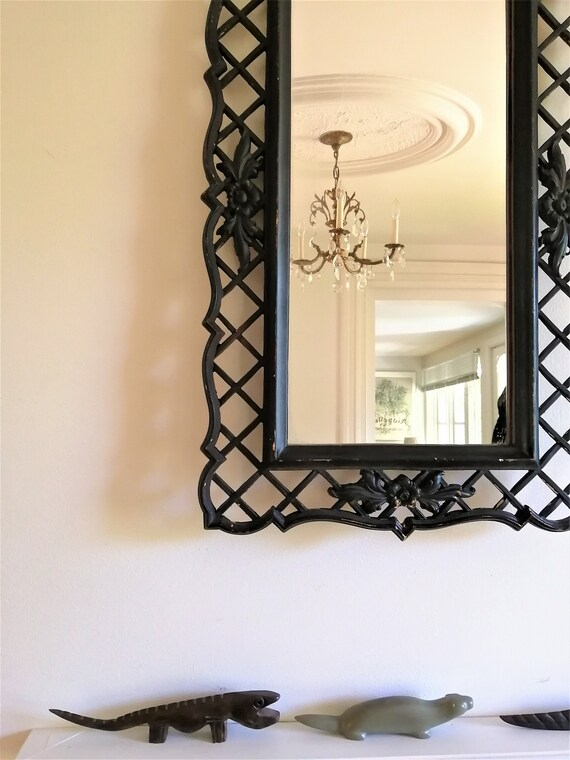 Vintage Mirror With A Pretty Openwork Frame In Syroco Wall Pretty Openwork Frame In Syroco Wall