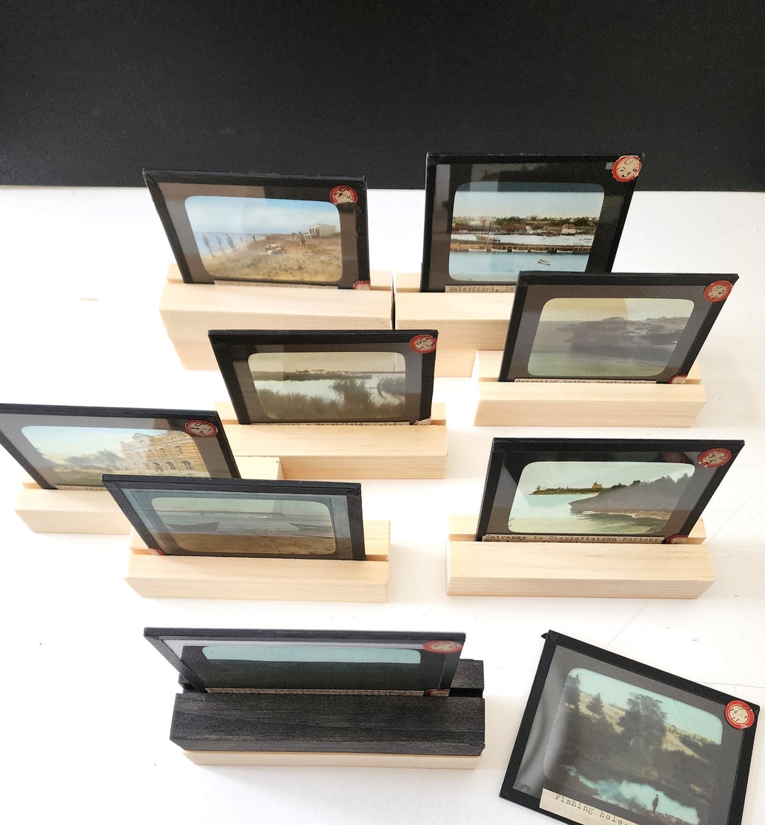 Vintage Glass Slides. C1930 Landscapes. Antique Photo on Glass With