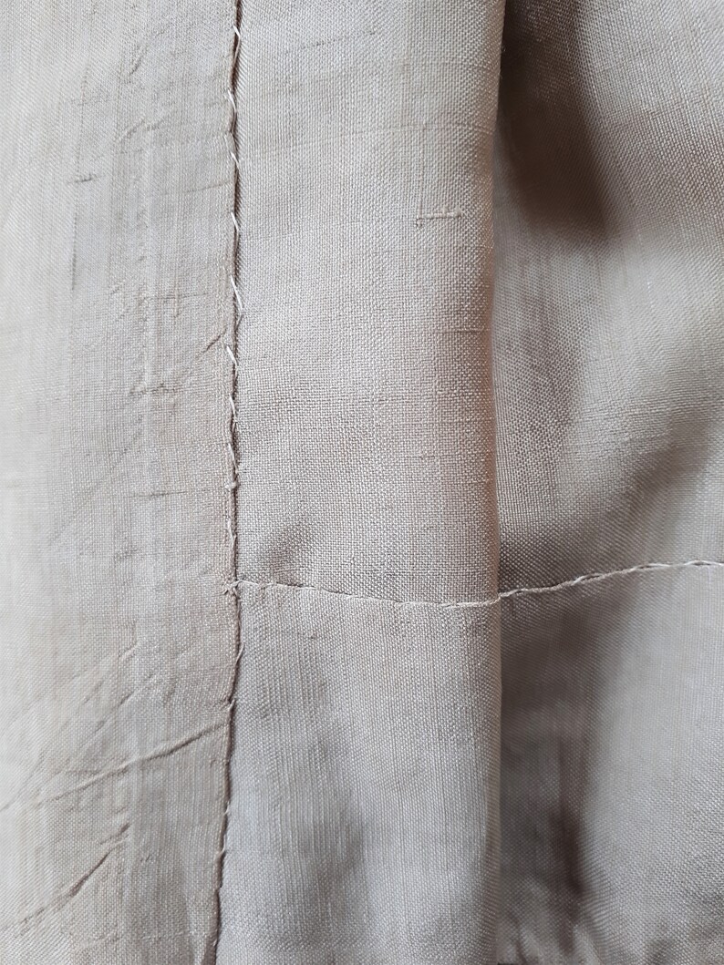 Ancient Silk Garment Embroidery Smock or Honeycomb Handmade Antique Silk Girl Coat