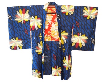 13/" x 56/" f-006 antique meisen silk kimono fabric leaves