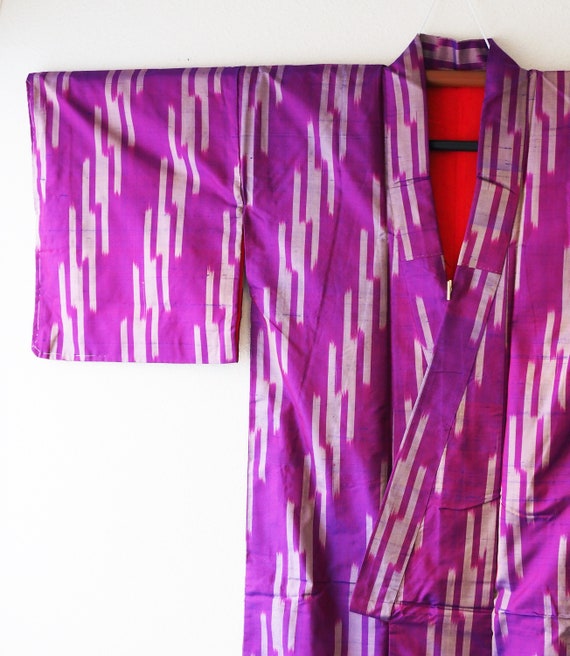 Iridescent Antique Meisen Silk Japanese Kimono Rob
