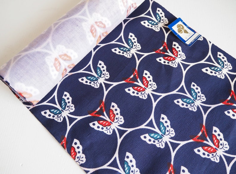 Japanese butterfly cotton tanmono fabric roll Etsy