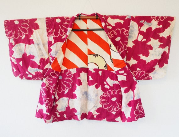 Antique Silk Tie Dye Shibori Dye Antique Haori Jac