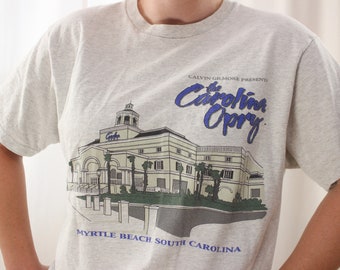 Années 90 The Carolina Opry Myrtle Beach Tourist Tee Size L | souvenir graphique Heather Gray SC vintage des années 1990