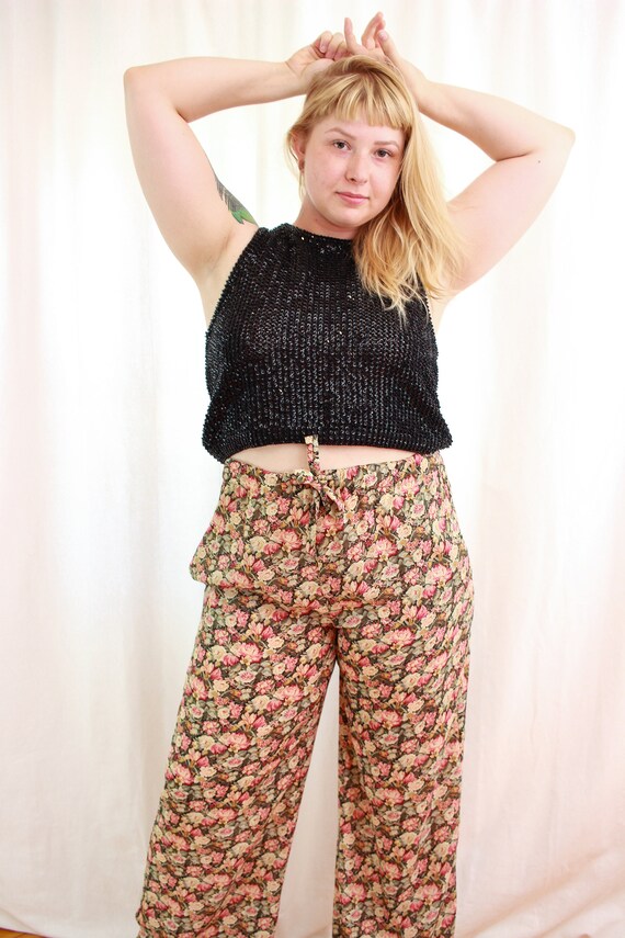 90s Express Floral Semi Sheer Pants 