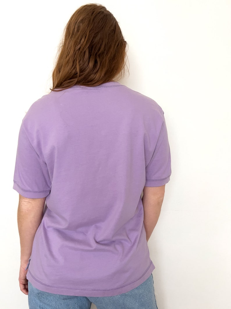 90s GAP Lavender Henley Oversize Tee Unisex Size S-M zdjęcie 7