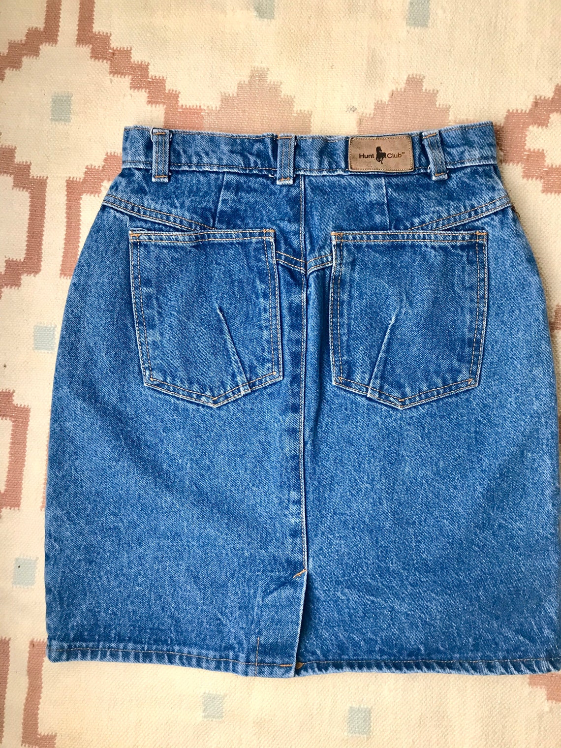 80s 90s High Waist Denim Mini Skirt Size 2/26 Slim Vintage - Etsy