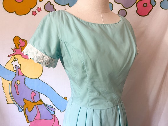60s Henley Jr Turquoise Maxi Dress Size XS  | Vin… - image 3