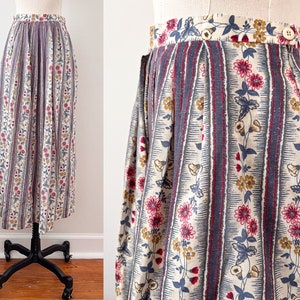 80s 90s Orvis Floral Pleated Midi Skirt image 1