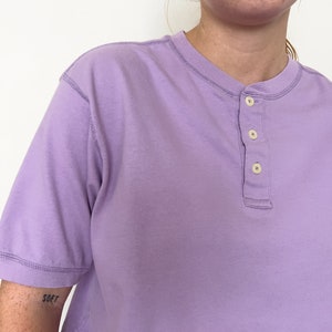 90s GAP Lavender Henley Oversize Tee Unisex Size S-M zdjęcie 5