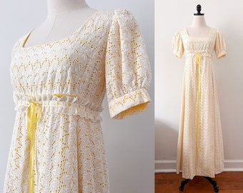 70s Eyelet Prarie-core Maxi Dress Size