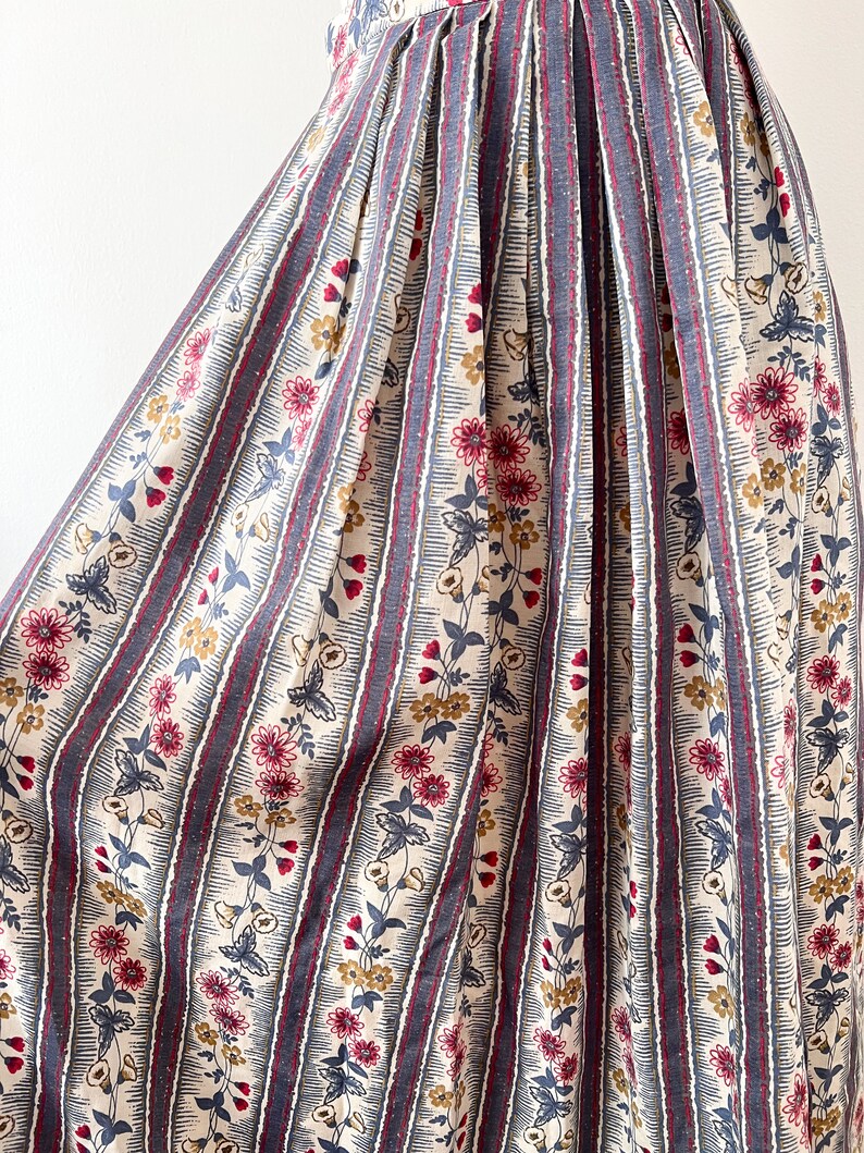 80s 90s Orvis Floral Pleated Midi Skirt image 3