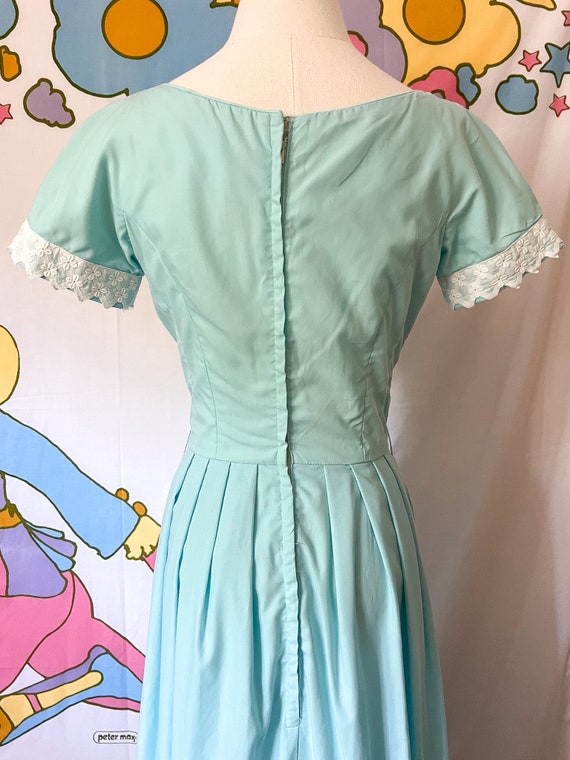 60s Henley Jr Turquoise Maxi Dress Size XS  | Vin… - image 8