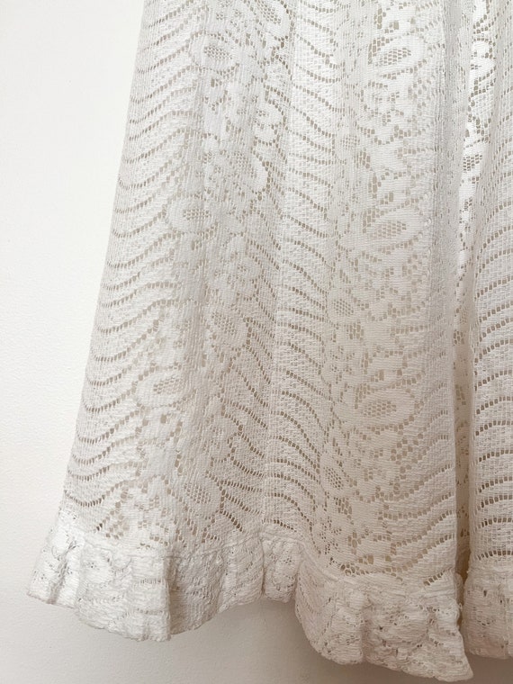 70s Crochet Lace Prairie Dress Size XXS-XS | Vint… - image 8