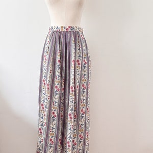 80s 90s Orvis Floral Pleated Midi Skirt image 2