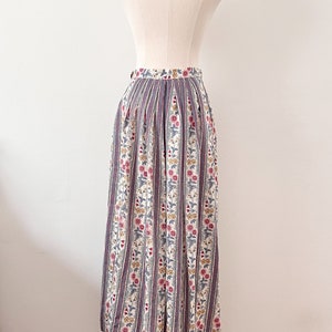 80s 90s Orvis Floral Pleated Midi Skirt image 5