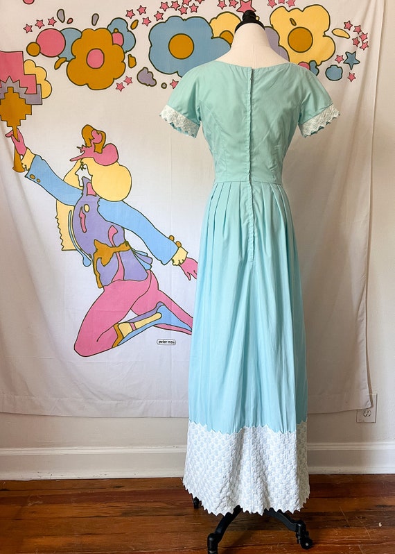 60s Henley Jr Turquoise Maxi Dress Size XS  | Vin… - image 7