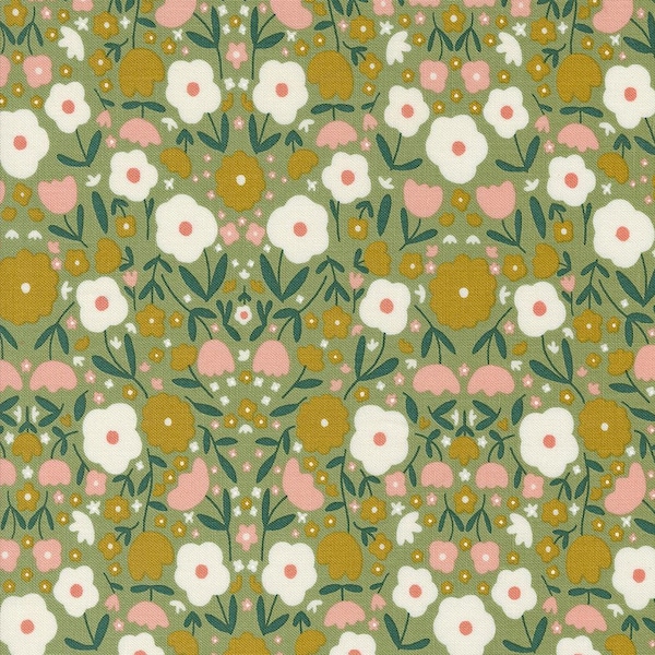 Sage - Imaginary Flowers - Gingiber - Moda Fabrics - 1/2 yard