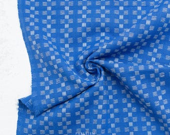 Fine and Dandy - Basketweave in Bright Blue - Fableism - 1/2 yd