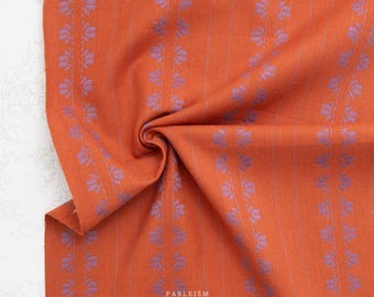 Fine and Dandy - Deco Stripe on Spice - Fableism - 1/2 yd