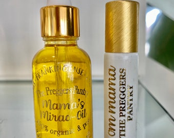 Mama's Mirac-Oil and OM Mama (facial oil & stress relief rollerball)