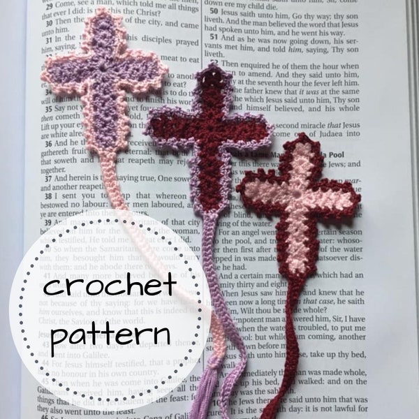 Crochet Cross Bookmark Pattern, crochet bookmark, cross bookmark, crochet cross