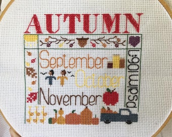 Autumn Fall Cross Stitch pattern