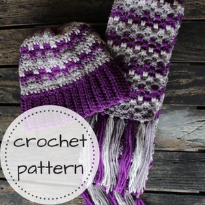 Crochet Hat and Scarf Pattern, crochet hat, crochet scarf