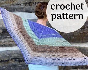 Evie's Crochet Shawl, łatwy wzór na szydełkowany szal, wzór na szydełkowany szal