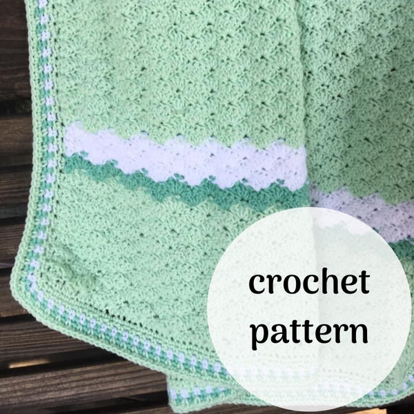 Easy Shell Baby Blanket, crochet baby blanket pattern, crochet shell stitch