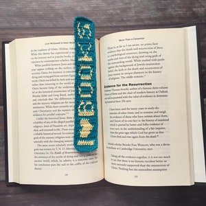 I Love Books Bookmark, crochet bookmark, crochet graph image 2