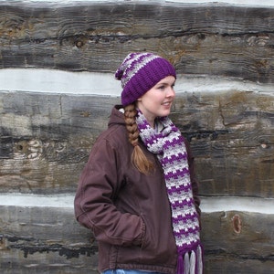 Crochet Hat and Scarf Pattern, crochet hat, crochet scarf image 3