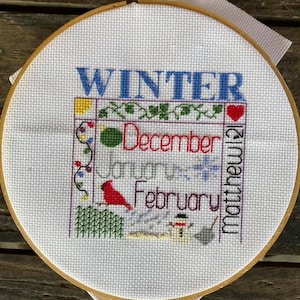 Winter Cross Stitch Pattern, Christmas Cross Stitch, seasonal cross stitch series