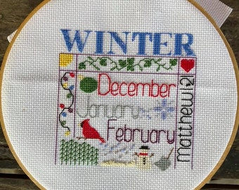 Winter Cross Stitch Pattern, Christmas Cross Stitch, seasonal cross stitch series