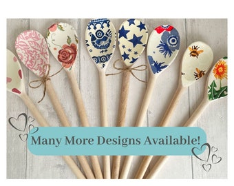 Decorative Wooden Spoons - Genuine Emma Bridgewater Designs. Table Centre Piece. Country Cottage Decor. Wooden Spoon Sets