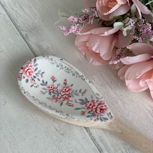 Pretty Floral Decorative Wooden Spoons Greengate Decoupaged Designs. Utensil Decoration. Kitchen Centre Piece Decor. Country Kitchen. image 6