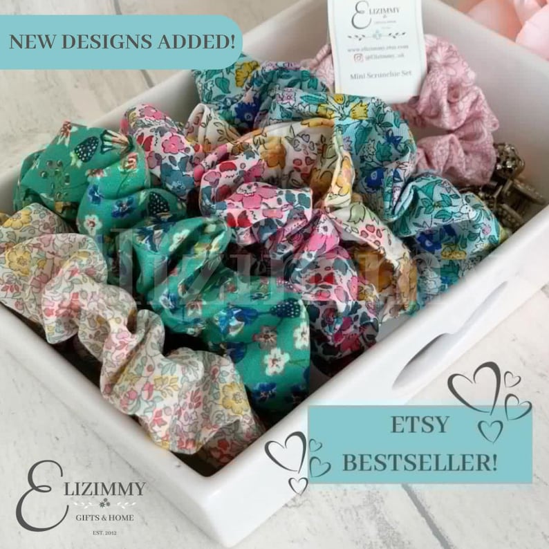 Liberty of London Hair Scrunchies. Hair Scrunchie Sets Liberty Tana Lawn. Liberty Lasenby Fabric. Women’s and Girl’s Hair Accessories image 1