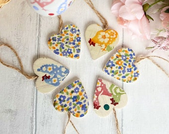Small Easter Tree Decorations | Set of 6 | Emma Bridgewater Inspired Designs | Spring Decor