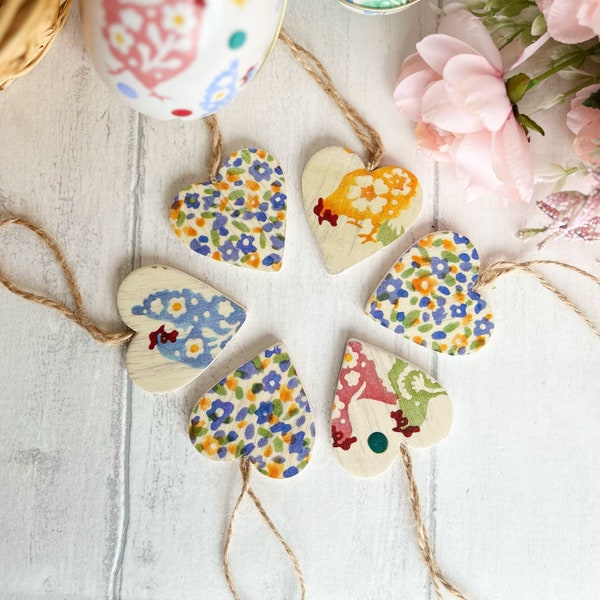 Small Easter Tree Decorations | Set of 6 | Emma Bridgewater Inspired Designs | Spring Decor