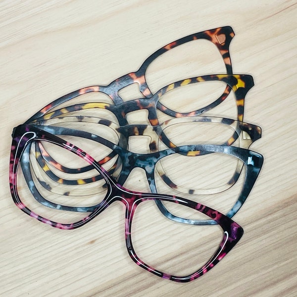 Translucent Tortoise Acrylic Topper For Interchangeable Magnetic Glasses