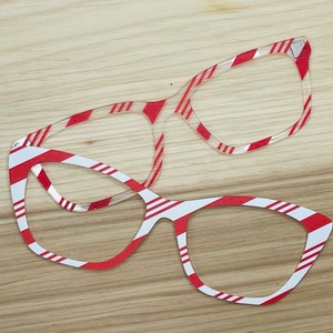 Candy Cane Acrylic Eyewear Topper for Interchangeable Magnetic Glasses