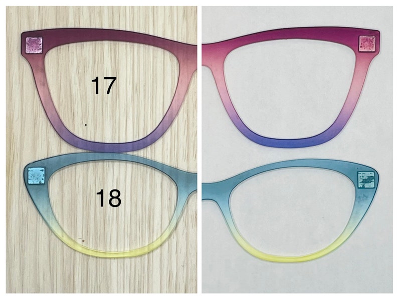 Translucent Ombre Acrylic Eyewear Topper For Interchangeable Magnetic Glasses image 8