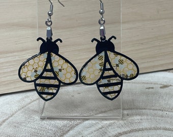 Acrylic Bee Earrings