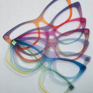 Translucent Ombre Acrylic Eyewear Topper For Interchangeable Magnetic Glasses