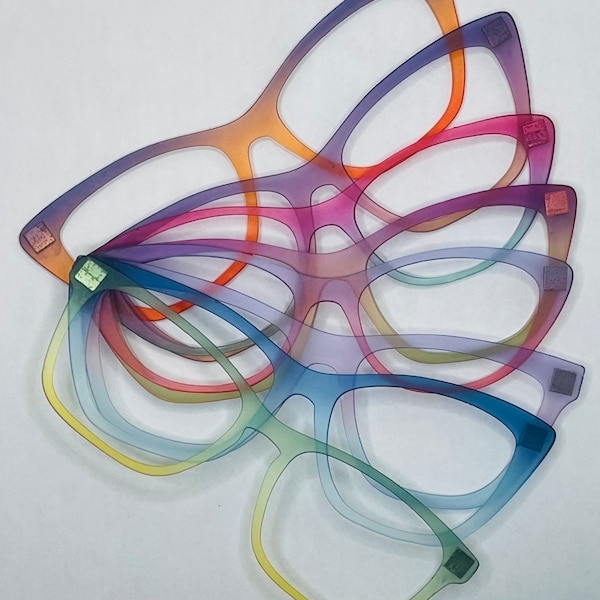 Translucent Ombre Acrylic Eyewear Topper For Interchangeable Magnetic Glasses