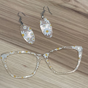 Daisy Translucent Acrylic Eyewear Topper For Interchangeable Magnetic Glasses