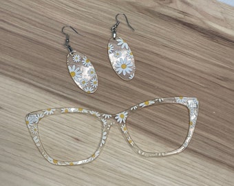 Daisy Translucent Acrylic Eyewear Topper per occhiali magnetici intercambiabili